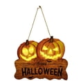 thumbnail image 2 of Decoración de Halloween, adornos de Halloween, decoración del hogar, calabazas de otoño con luces LED, letreros de madera para puerta de Halloween, decoración para colgar en la pared, etiqueta de cala, 2 of 8
