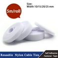 thumbnail image 1 of 5m/roll Cable Ties Reusable Loop Bundle Self Adhesive White Nylon Strap Organizer Clip Wire Holder Management Fastening Tape width 20mm 10 rolls, 1 of 5