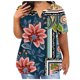 thumbnail image 1 of Fiudx Camisas para Mujer Camiseta Holgada de Manga Corta con Cuello Redondo y Estampado Informal Grande para Mujer, 1 of 3