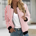 thumbnail image 2 of ChaoHeng Womens Jackets and Coats Clearance Up to 45% Off,Women's Printed Cardigan Jacket Zippered Jacket Long Sleeved Casual Jacket(Red,XXL), 2 of 5