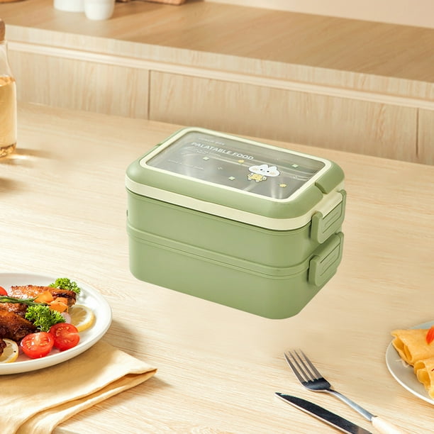 Organizadores de armario y borde de almacenamiento Caja Bento para estudiantes Caja de frutas sellada para niños Caja de ensalada Caja de almuerzo para microondas para el trabajo Palillos Recipiente p