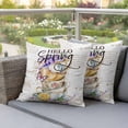 thumbnail image 4 of Hello Spring Pillow Covers 2 Pack Vintage Cups Pillowcase Waterproof Outdoor Throw Pillow Cover for Patio Garden Square Cushion 20”x20”, 4 of 9