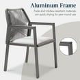 thumbnail image 6 of Best Choice Products Set of 2 Indoor/Outdoor Aluminum Woven Rope Dining Chairs w/ Armrests - Charcoal/Graphite, 6 of 7