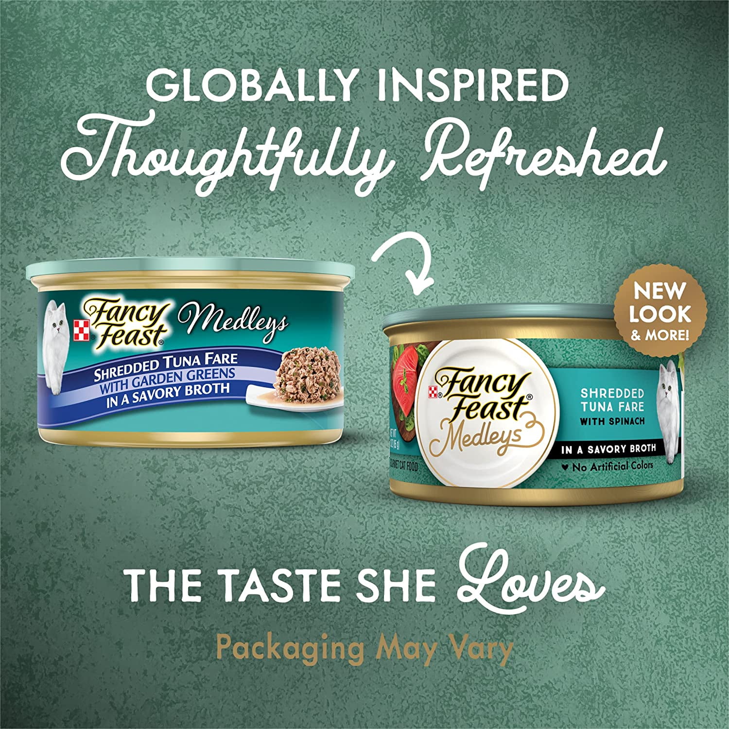 Purina Fancy Feast Medleys Shredded Tuna Fare With Garden Greens Adult Wet Cat Food, 3 Ounce (Pack of 12)