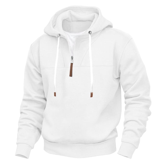 Sudadera con capucha para hombre, color sólido, informal, a la moda, holgada, de manga larga, con cremallera, sudadera con capucha, blusa de poliéster para hombre