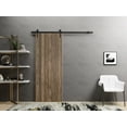 thumbnail image 2 of Sturdy Barn Door 32 x 80 inches | Planum 0016 Walnut with Frosted Glass | 6.6FT Rail Hangers Heavy Hardware Set | Solid Panel Interior Doors, 2 of 5