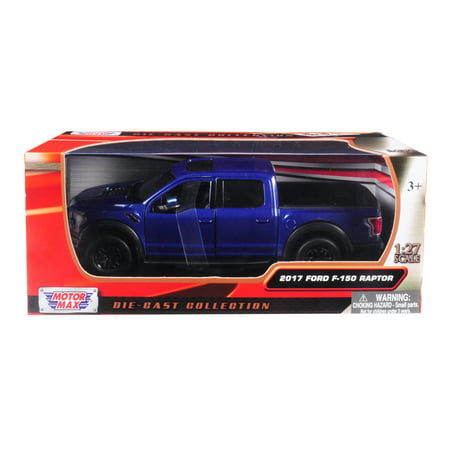 2017 Ford F-150 Raptor Pickup Truck Blue with Black Wheels 1/27 Diecast Model Car by