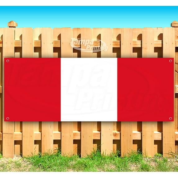 Peru Flag 13 oz Vinyl Banner With Metal Grommets