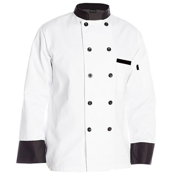 Chef Code CHEF CODE Executive Chef Coat with Black Trim Unisex CC120