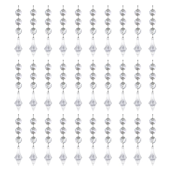 chaungfeng 30Pcs Crystal Ornaments for Christmas Tree Decorations, 4.7 Inch Hanging Clear Plastic Acrylic Pendant for Wedding Anniversary Party Decoration, Prism Drop Pendant Supplies
