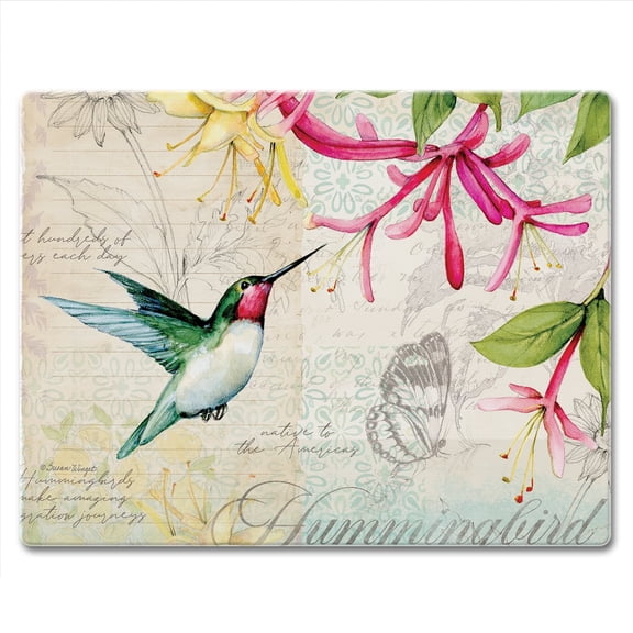 CounterArt Hummingbird Tempered Glass Cutting Board