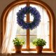thumbnail image 1 of Leaf Wreath, Artificial Eucalyptus Round Wreath, 15.4 Inch for Door Wall, Summer Spring Home Decor, Faux Greenery, 1 of 6