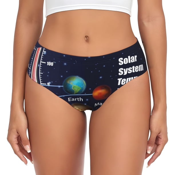 Balery Solar System Ropa Interior de Algodón para Mujer con Dibujo – Braguitas Cómodas y Elásticas, Estilo Clásico-Small
