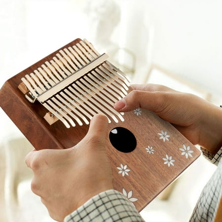 Best DKL-17 17 Key Kalimba Thumb Piano Solid Mahogany Acacia Wood Body, Keyboard Instrument with bag (Horse chestnut)