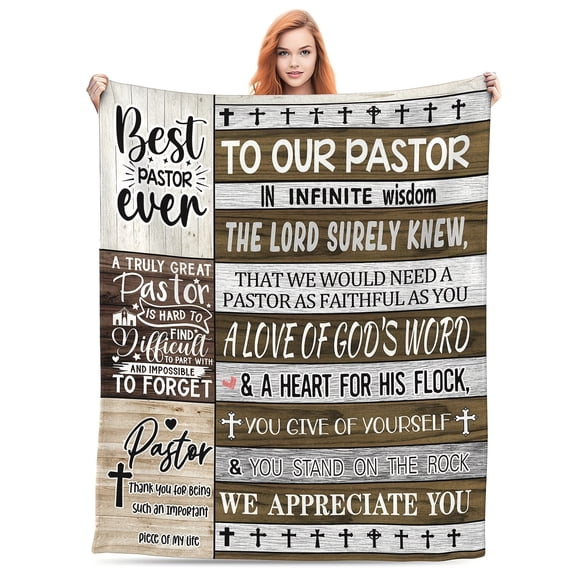 1pc Cozy Flannel Pastor Appreciation Blanket - Heartfelt Message, Perfect for Men of God, Unique Christian Gift for Birthday, Thanksgiving & Religious Occasions
