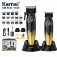 thumbnail image 2 of KEMEI KM1867pro KM1868 Profession Barber Clipper Kit Wireless Charge Dock 2500mAh 9000RPM Hair Trimmer Pack with Safe Code Locks, 2 of 7