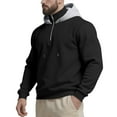 thumbnail image 6 of IWRICH Mens Casual Cotton Hoodies Drawstring Quarter Zip Pullover Sweatshirts M, 6 of 9