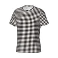 thumbnail image 5 of Vsdgher Houndstooth Black And White Print Men's Dry Fit Mesh Athletic Shirts Moisture Wicking Tennis T-Shirt Tops, 5 of 9