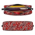 thumbnail image 2 of Fotbe Vintage Red Paisley Pattern Leather Pencil Case, Pencil Pouch with Durable Zipper, Compact and Stylish Organizer for Stationery, Art Supplies, Travel Essentials, 2 of 7