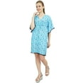 thumbnail image 2 of Bimba Light Blue Short Length Printed Women's Beach Dress With Tie Waist Dori - 8, 2 of 2