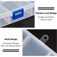 thumbnail image 5 of 4 Pack 24 Grids Plastic Storage Box Jewellery Boxes with Adjustable Dividers Hook Design Large Clear Plastic Bead Earring Storage Container(2 Mixed Size), 5 of 8