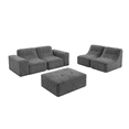 thumbnail image 5 of Resenkos 104" L-Shaped Cloud Sectional Couch, Left Chaise Configuration with Plush Corduroy Fabric, No Assembly, Black, 5 of 7