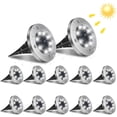 thumbnail image 2 of Lámpara solar para exteriores Laklulu de 8 led, 12 unidades, iluminación para suelo de jardín, 6000 k, resistente al agua, IP65, foco empotrable para camino, terraza, patio, subterráneo [Clase, 2 of 8