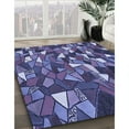 thumbnail image 3 of Ahgly Company Machine Washable Indoor Rectangle Transitional Blue Area Rugs, 3' x 5', 3 of 7