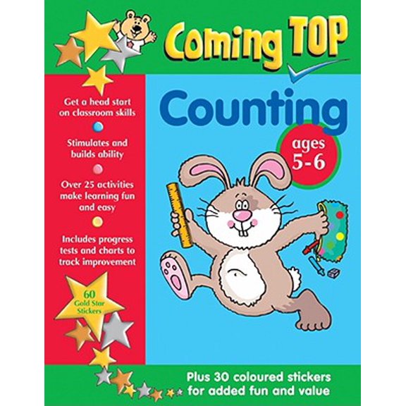 Coming Top: Coming Top Counting Ages 5-6 : Plus 30 Coloured Stickers for Added Fun and Value (Paperback)