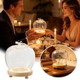 thumbnail image 2 of Glass Dome Display Case with Natural Wood Base, Apple Dome Cloche for Collectibles and Decorative Centerpiece, Bottom-Lit Display Cloche for Home Decor, Valentine's Day Gift for Couples, 2 of 9