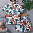 thumbnail image 5 of Summer Boys Girls 2 Piece Outfits Toddler Boy Clothing Sets Stylish Dinosaur All Over Print T-Shirt Denim Shorts Outfit, 5 of 6