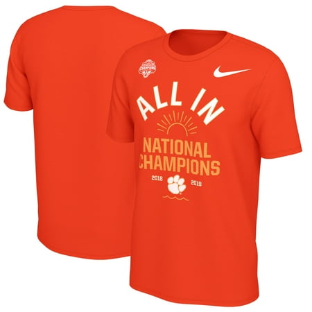 - Clemson Tigers Nike College Football Playoff 2018 National Champions Celebration T-Shirt - Orange