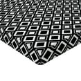 thumbnail image 2 of Ambesonne Black and White Fitted Sheet, Squares Modern, King Size, Black White, 2 of 3