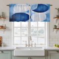 thumbnail image 2 of Blue Geometric Tier Curtains, Gradient Abstract Contemporary Solid Light Filtering Kitchen Curtains, 2Pcs Rod Pocket Half Window Treatments Panels for Sink Cafe Cabinet Camper 27.5x24 Inches, 2 of 9