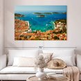thumbnail image 2 of Elephant Stock Hvar Seaside Town Wall Art - Horizontal Canvas Wall Art - Living Room Wall Decor - Beach Canvas - Orange And Beige Decor - 51" x 34", 2 of 4