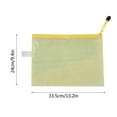 thumbnail image 3 of Harliver Mesh Zipper Pouch Bags, A4 Zipper Bags for Organizing Storage, Waterproof Zipper Pouches, Letter Size File Bags for Office Supplies, School,Puzzles, Board Game Storage, Yellow, 3 of 5