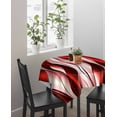 thumbnail image 4 of Red Striped Ombre Tablecloth Square Table Cloth 60x60 , Waterproof Tablecloth Outdoor Table Cloth, Modern Red Moire Geometric Washable Table Cover for Kitchen Dining Party, 4 of 8