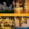 thumbnail image 4 of Guirnaldas de luces solares para exteriores [paquete de 2], 30 M, 300 luces LED para exteriores e interiores, IP65, impermeables, 8 modos intermitentes, luz decorada, para jardín, hogar P, 4 of 5