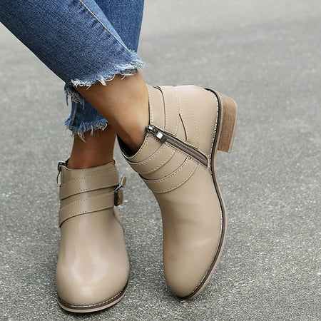 

OKBOP Middle Heels Shoes-Non Slip Shoes for Women Warm Fashion Dress Winter Womens Black Boots Christmas Womens Boots Clearance