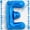 Blue, variant on Green P Letter Balloons 16 inch Small - Mylar Foil Balloon Letters P Metallic Green for Birthday Party, Anniversary, Graduation Decor - Air Fill Only