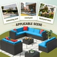 thumbnail image 3 of Homall 12 Pieces Rattan Patio Furniture Conversation Set Outdoor Sectional Sofa for Backyard,Blue, 3 of 10