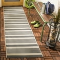 thumbnail image 2 of Safavieh Courtyard Caroline Striped Indoor/Outdoor Runner Rug, Gray/Bone, 2'3" x 14', 2 of 10