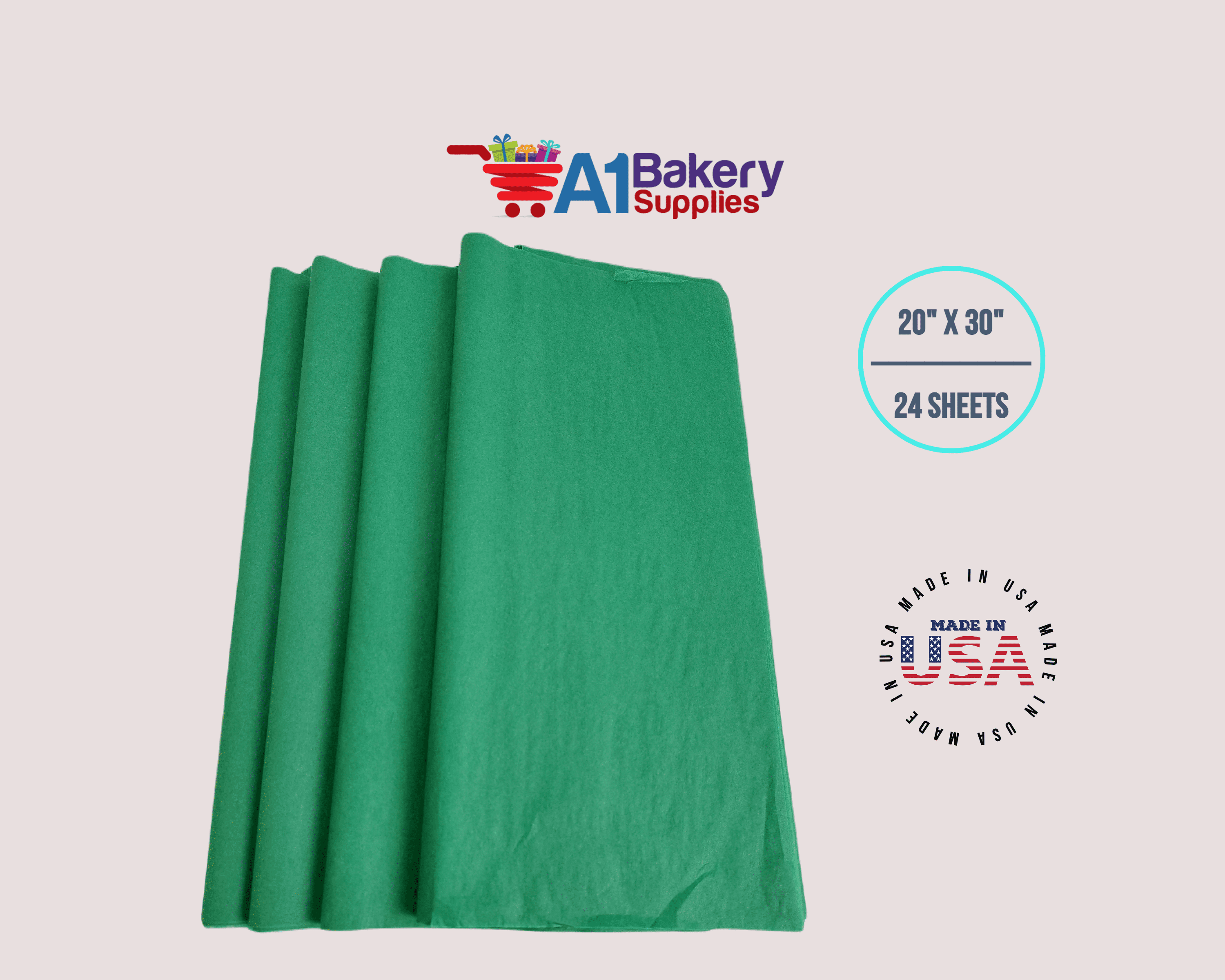 Hi Sasara 100 Sheets White with Green Dot Tissue Paper,14 x 20 inch,Green  Polka Dot Tissue Paper for Gift Bags,Polka Dot Tissue for St. Patrick's