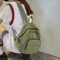 thumbnail image 4 of Mochila Estilo Preppy Mochila Estilo Preppy Mochilas para Mujer Moda Mujer de color sólido Estudiantes Lona escolares (Verde), 4 of 5