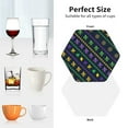 thumbnail image 6 of Lsque Mardi Gras Strings of Beads Pattern 4" Drink Coasters Set of 4, PVC Leather Absorbent Coasters, Table Coaster Set Decorative Coffee Cup Coasters Housewarming Gift -Hexagon, 6 of 6