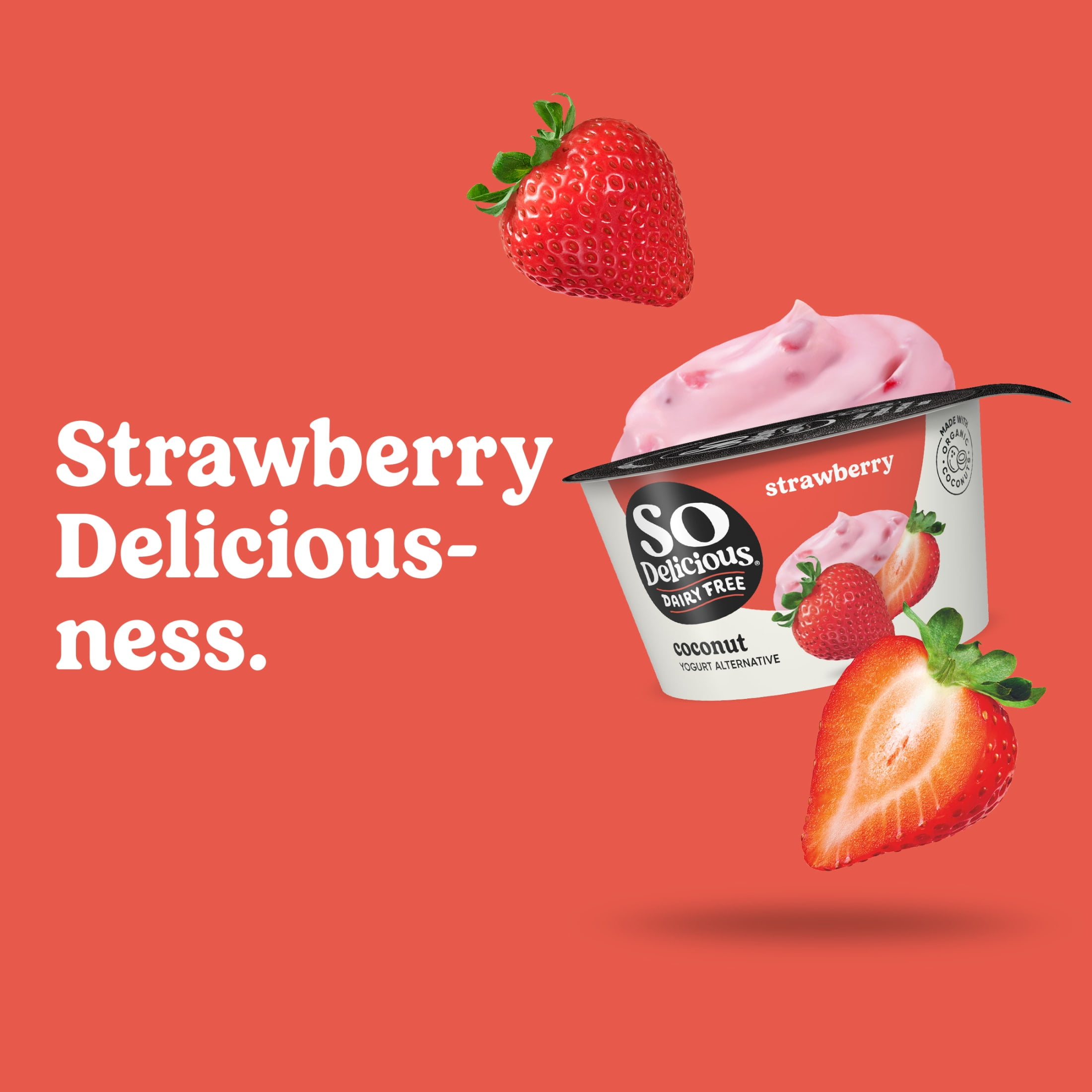 So Delicious Vegan, Dairy Free Strawberry Coconut Yogurt Alternative, 5.3 oz Container