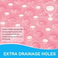 thumbnail image 4 of Buganda Bath Mat for Tub Non Slip, Extra Long Bath Mat with Drain Holes and Suction Cups, Machine Washable Shower Mat, 39"x15", Clear Pink, 4 of 9