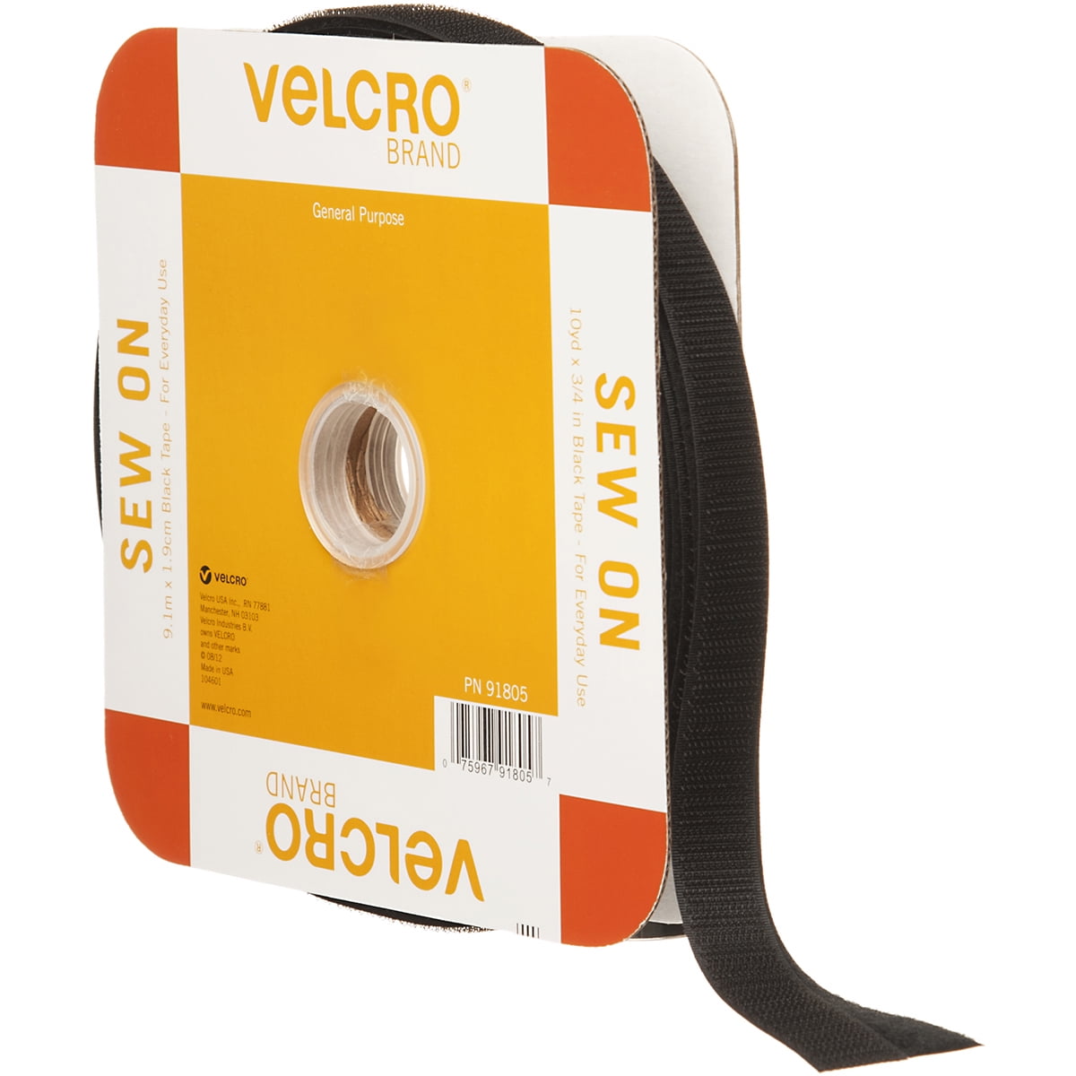 VELCRO(R) Brand SewOn Tape 3/4"X30'Black
