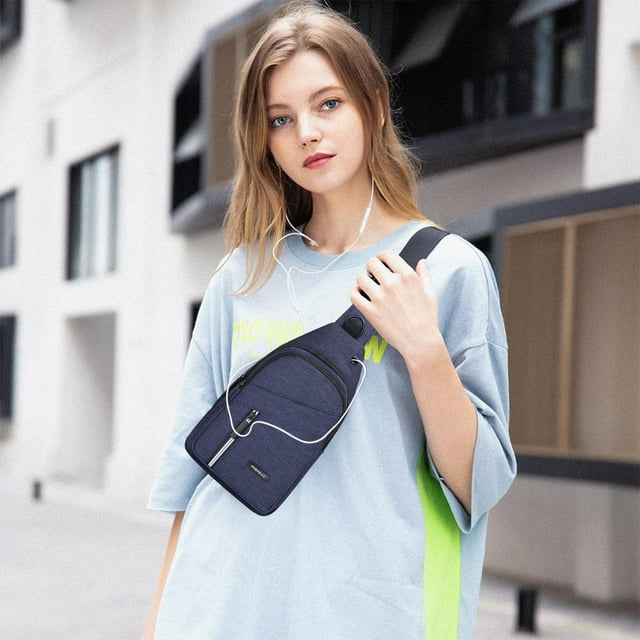 Xihbxyly Ofertas de Almacén En Oferta Bolso Bandolera Pequeño para Mujeres y Hombres, Mochila Bandolera para El Pecho, Mochila Cruzada para Viajes, Deportes, Correr, Senderismo