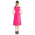 thumbnail image 3 of 24seven Comfort Apparel Sleeveless Midi Maternity Fit and Flare Pocket Dress, 3 of 3